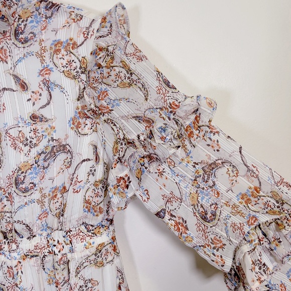 EN SAISON | RUFFLE NECK PAISLEY MINI DRESS - Picture 7 of 16